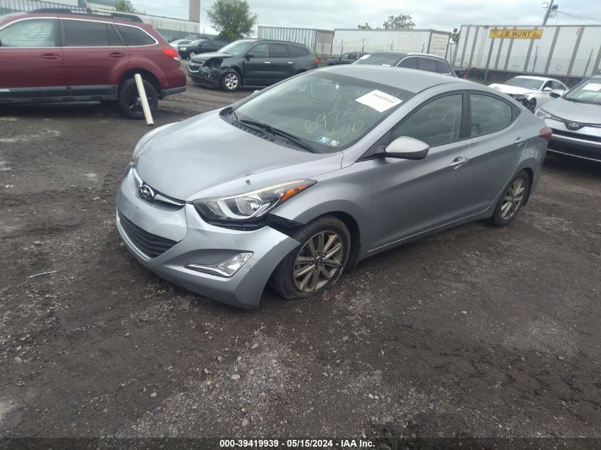 2016 Hyundai Elantra Se VIN: 5NPDH4AE6GH697599 Lot: 39419939