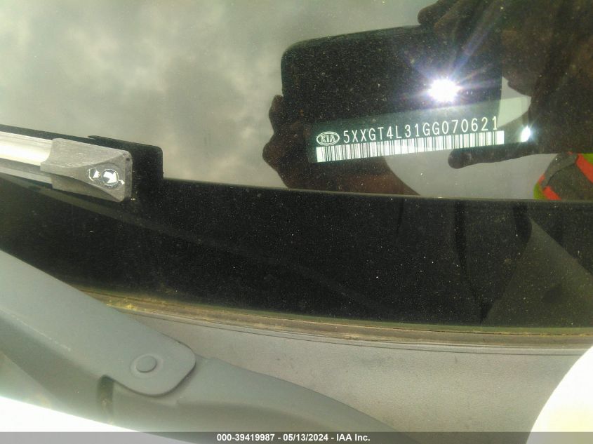 2016 Kia Optima Lx VIN: 5XXGT4L31GG070621 Lot: 39419987
