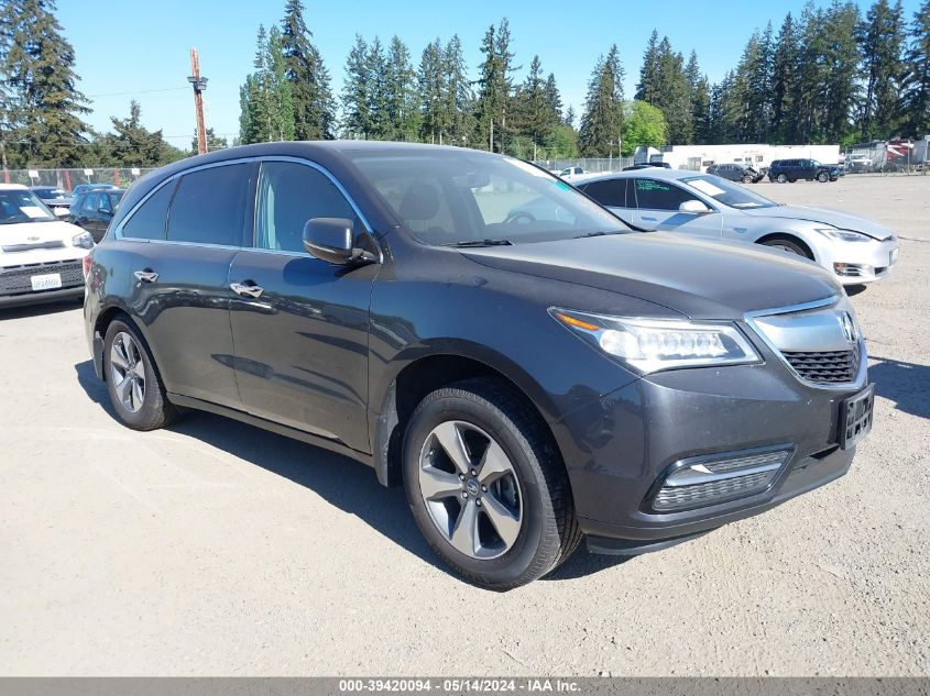 2016 Acura Mdx VIN: 5FRYD4H26GB055308 Lot: 39420094