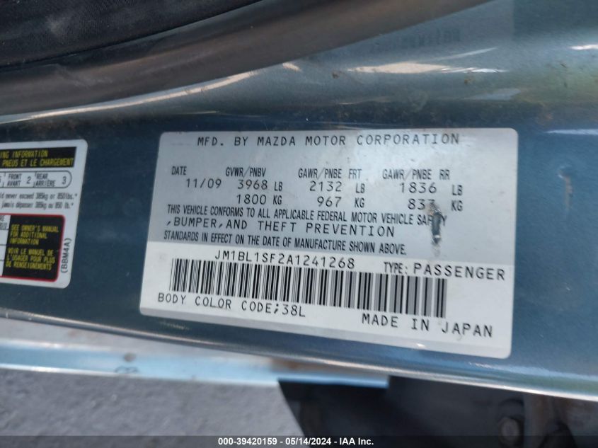 2010 Mazda Mazda3 I Sport VIN: JM1BL1SF2A1241268 Lot: 39420159