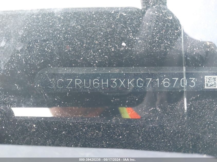 2019 Honda Hr-V Lx VIN: 3CZRU6H3XKG716703 Lot: 39420238