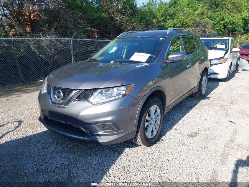 2016 Nissan Rogue Sv VIN: KNMAT2MV4GP677356 Lot: 39420417