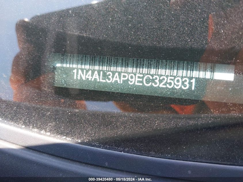 2014 Nissan Altima 2.5 S VIN: 1N4AL3AP9EC325931 Lot: 39420480