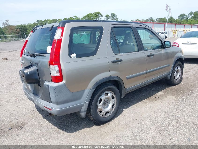 2006 Honda Cr-V Lx VIN: SHSRD68556U404123 Lot: 39420524