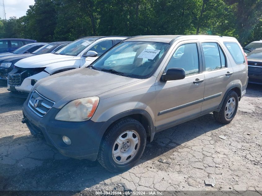 2006 Honda Cr-V Lx VIN: SHSRD78576U405506 Lot: 39420584