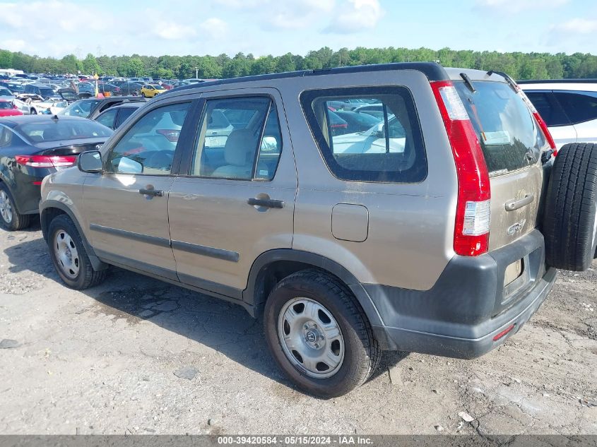 2006 Honda Cr-V Lx VIN: SHSRD78576U405506 Lot: 39420584