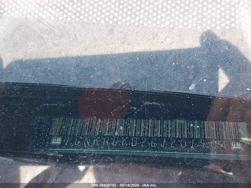 2016 Chevrolet Traverse 1Lt VIN: 1GNKRGKD2GJ201904 Lot: 39420702