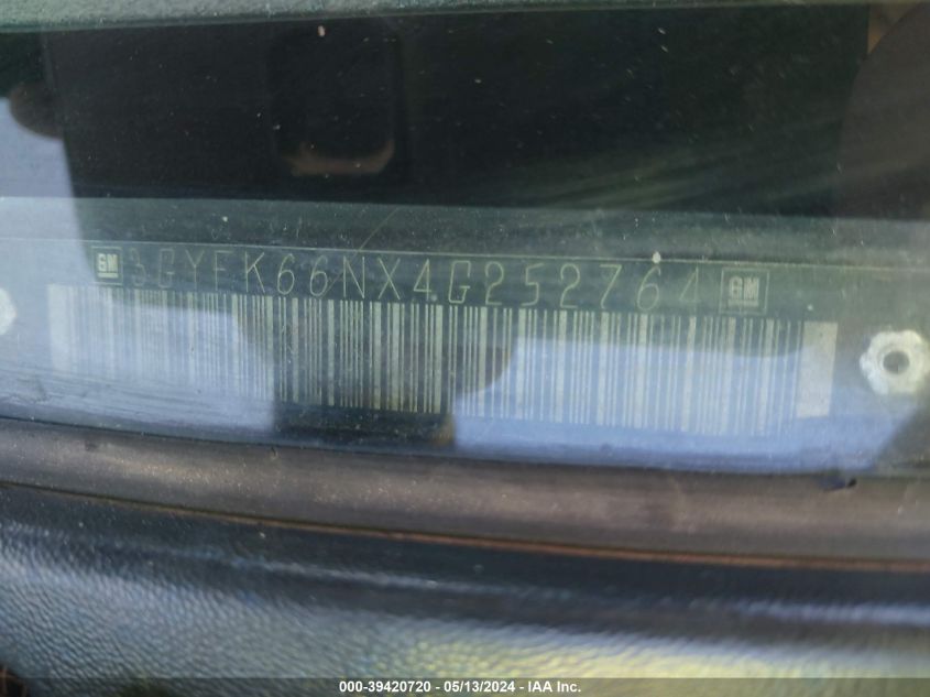 2004 Cadillac Escalade Esv Standard VIN: 3GYFK66NX4G252764 Lot: 39420720