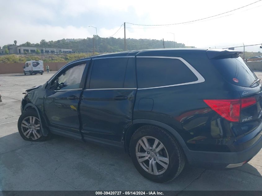 2016 Honda Pilot Lx VIN: 5FNYF6H11GB082575 Lot: 39420727