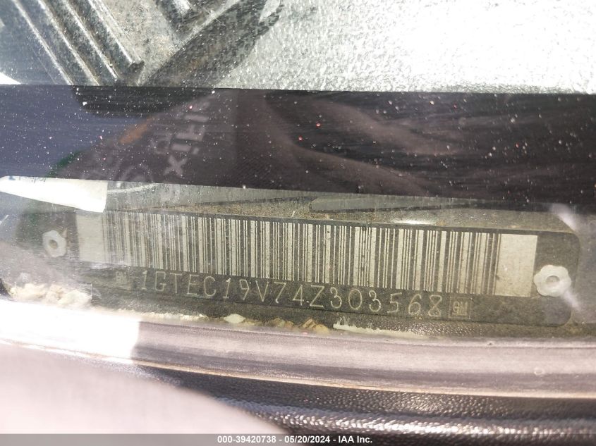 2004 GMC Sierra 1500 VIN: 1GTEC19V74Z303568 Lot: 39420738