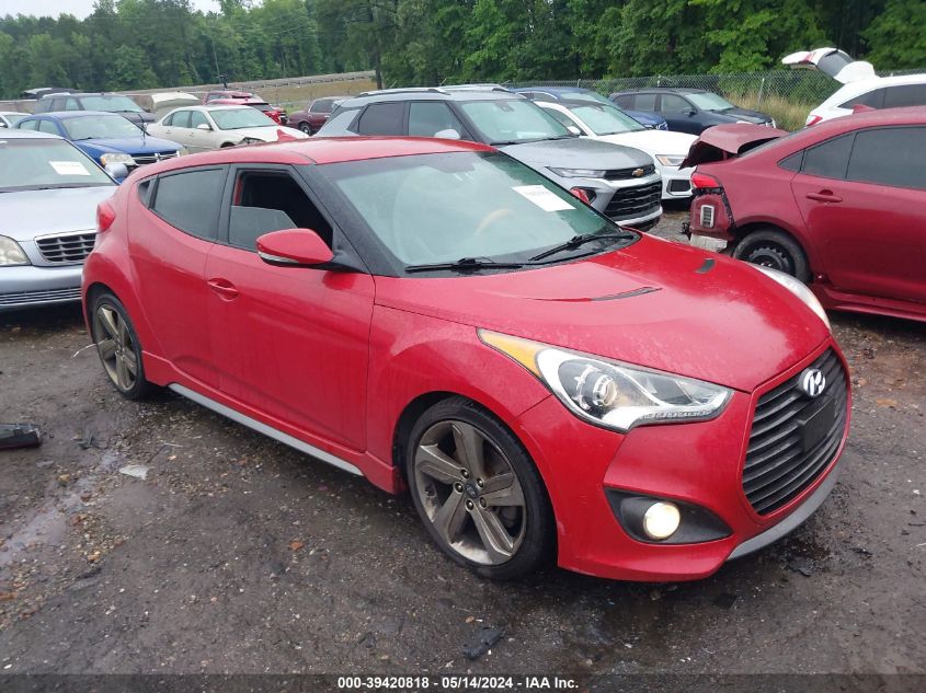 2013 Hyundai Veloster Turbo W/Black VIN: KMHTC6AE5DU143859 Lot: 39420818