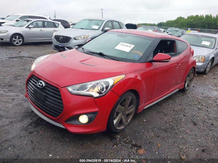 2013 Hyundai Veloster Turbo W/Black VIN: KMHTC6AE5DU143859 Lot: 39420818