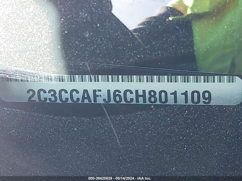 2012 Chrysler 300 Srt8 VIN: 2C3CCAFJ6CH801109 Lot: 39420829