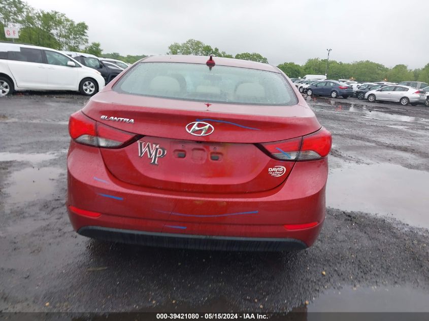 2016 Hyundai Elantra Value Edition VIN: 5NPDH4AE7GH768597 Lot: 39421080