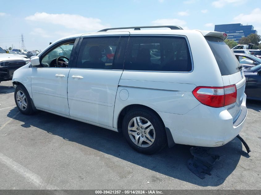 2007 Honda Odyssey Ex-L VIN: 5FNRL38727B061881 Lot: 39421257