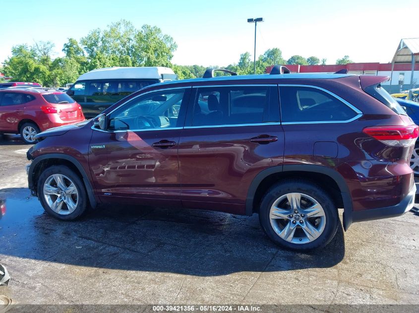 2019 Toyota Highlander Hybrid Limited VIN: 5TDDGRFH4KS069577 Lot: 39421356