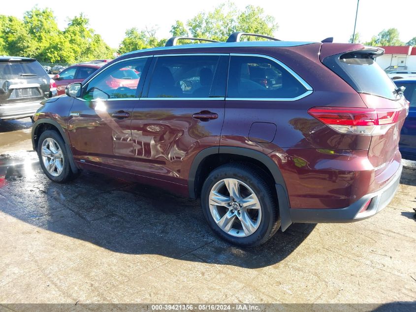 2019 Toyota Highlander Hybrid Limited VIN: 5TDDGRFH4KS069577 Lot: 39421356