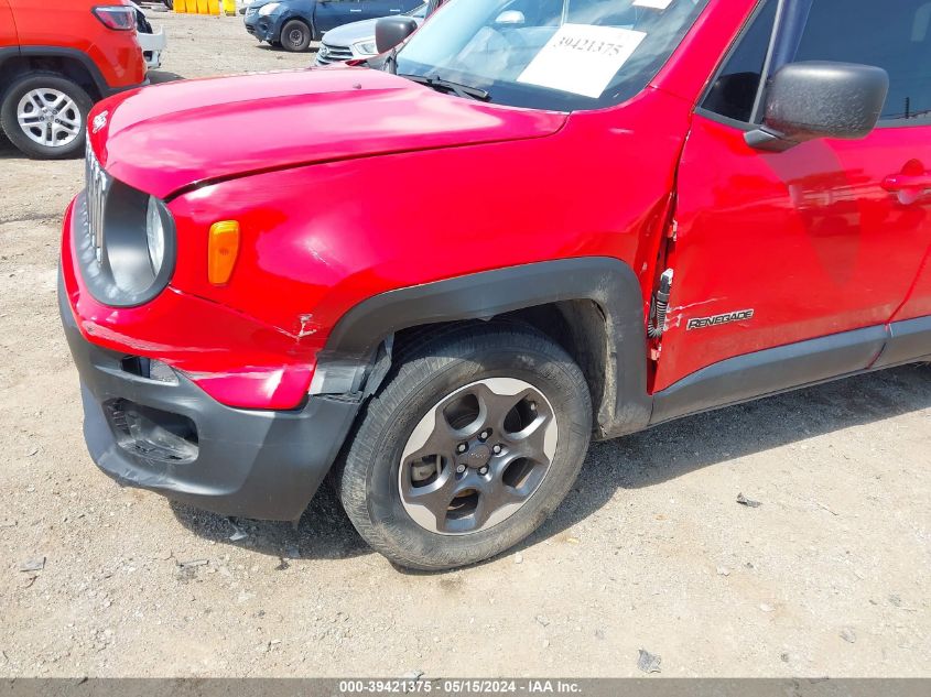 2017 Jeep Renegade Sport Fwd VIN: ZACCJAAB4HPF77930 Lot: 39421375