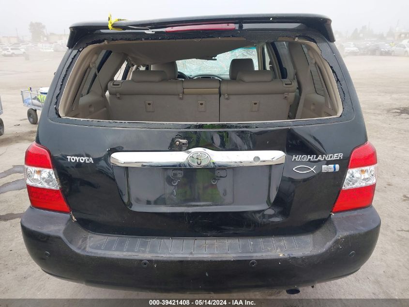 2006 Toyota Highlander Hybrid Limited V6 VIN: JTEDW21A160011399 Lot: 39421408