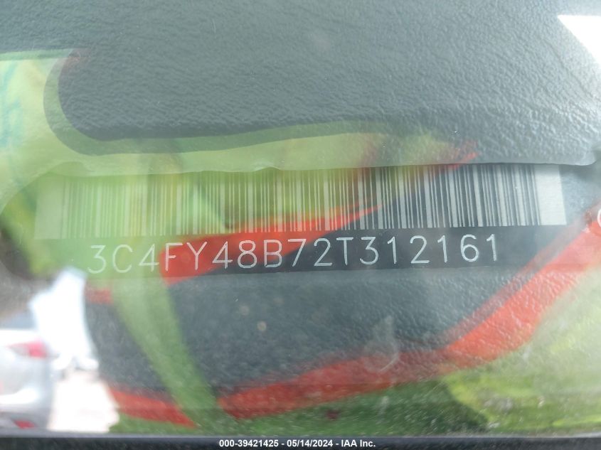 2002 Chrysler Pt Cruiser VIN: 3C4FY48B72T312161 Lot: 39421425