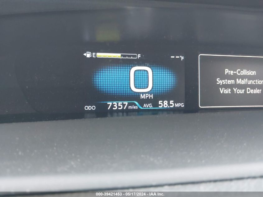 2022 Toyota Prius L VIN: JTDKAMFU6N3188472 Lot: 39421453