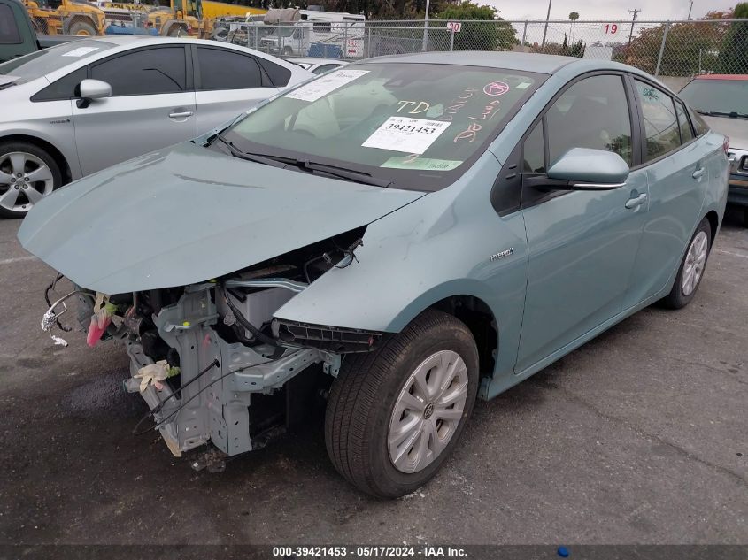 2022 Toyota Prius L VIN: JTDKAMFU6N3188472 Lot: 39421453