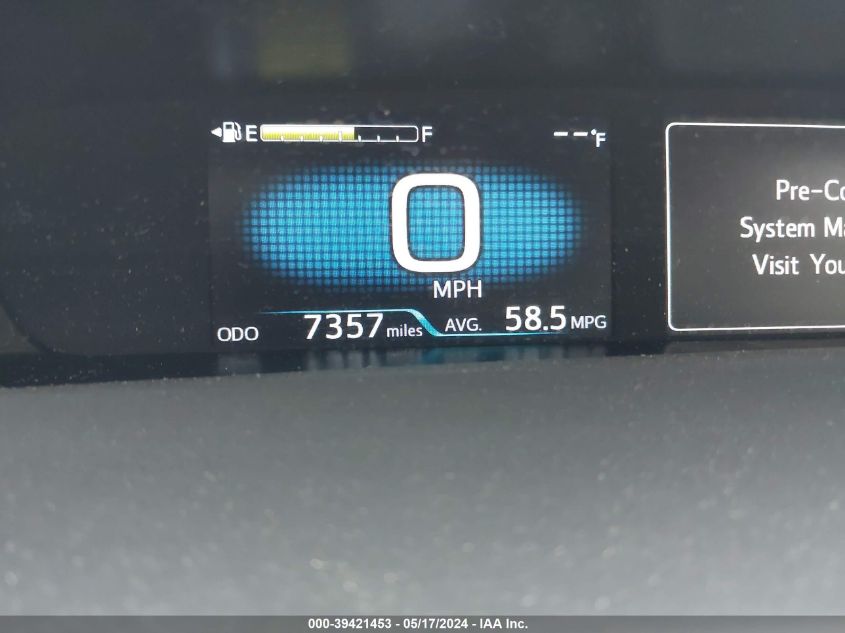 2022 Toyota Prius L VIN: JTDKAMFU6N3188472 Lot: 39421453