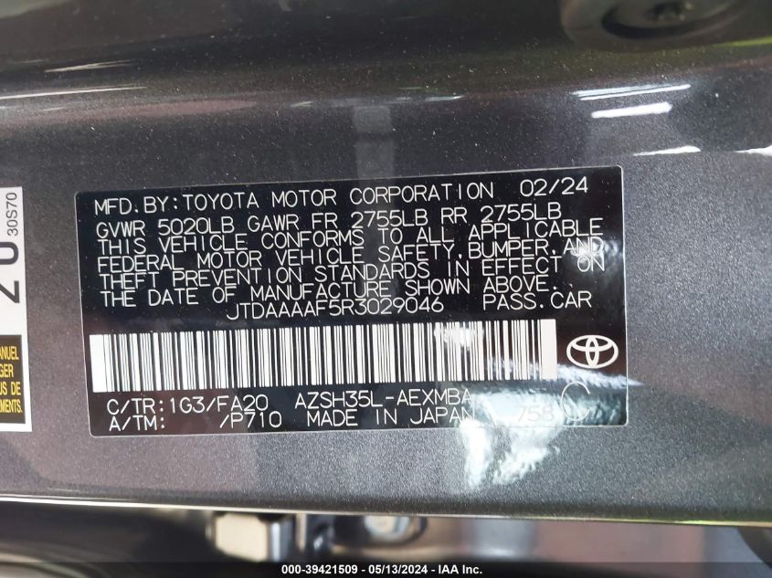 JTDAAAAF5R3029046 2024 Toyota Crown Xle