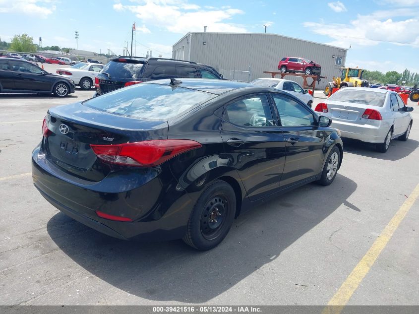 2016 Hyundai Elantra Se VIN: 5NPDH4AE3GH711913 Lot: 39421516