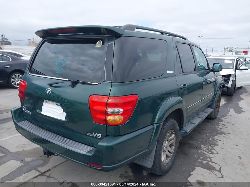 2004 Toyota Sequoia Limited V8 VIN: 5TDZT38A94S209043 Lot: 39421591