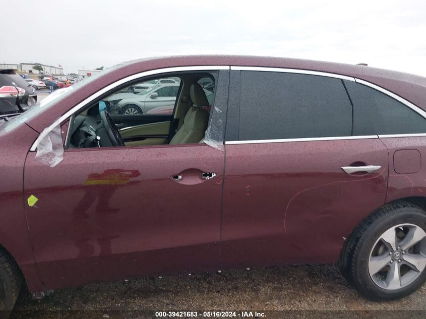 2014 Acura Mdx VIN: 5FRYD3H23EB016621 Lot: 39421683