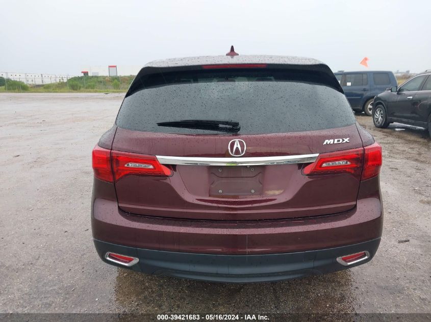 2014 Acura Mdx VIN: 5FRYD3H23EB016621 Lot: 39421683