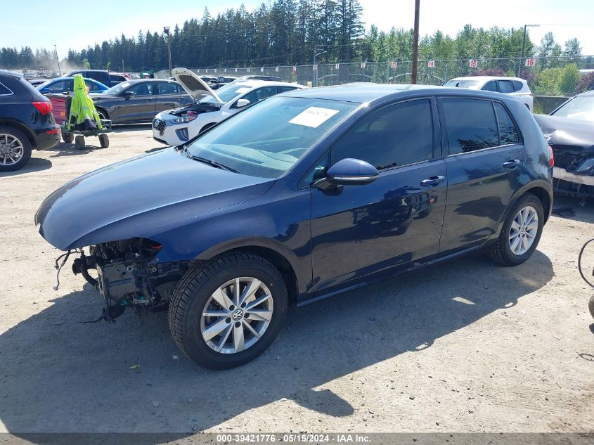 2017 Volkswagen Golf Tsi S 4-Door/Tsi Se 4-Door/Tsi Sel 4-Door/Tsi Wolfsburg Edition 4-Door VIN: 3VW217AU3HM029644 Lot: 39421776