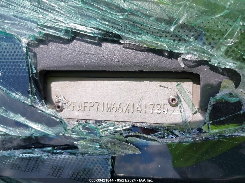 2006 Ford Crown Victoria Police/Police Interceptor VIN: 2FAFP71W66X141785 Lot: 39421844