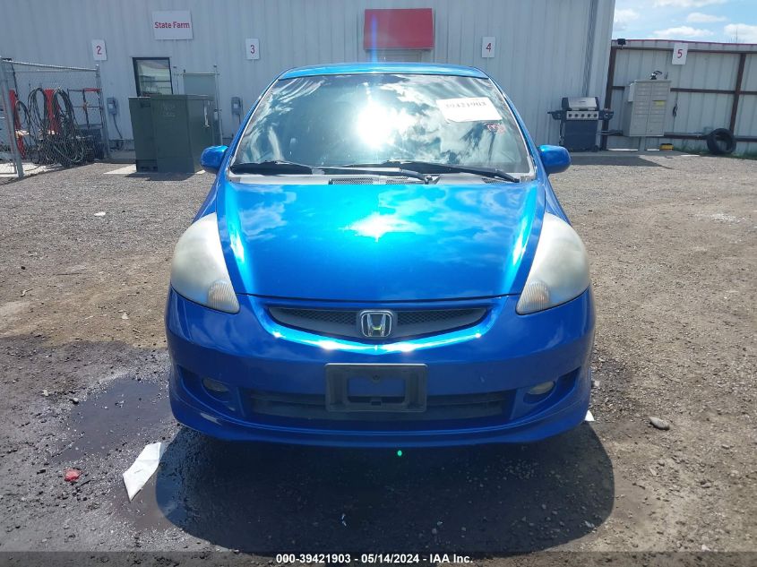 2007 Honda Fit Sport VIN: JHMGD37697S057311 Lot: 39421903