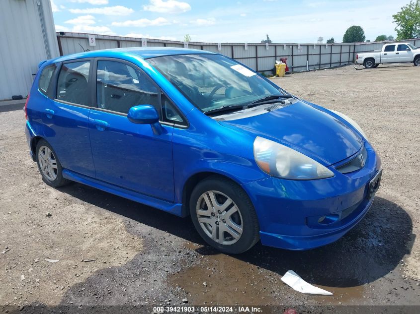 2007 Honda Fit Sport VIN: JHMGD37697S057311 Lot: 39421903