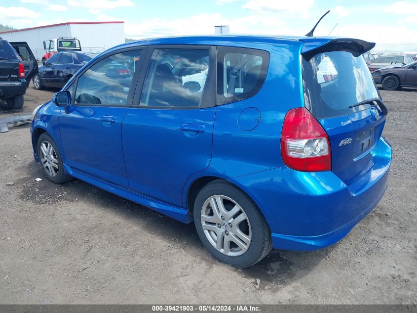 2007 Honda Fit Sport VIN: JHMGD37697S057311 Lot: 39421903