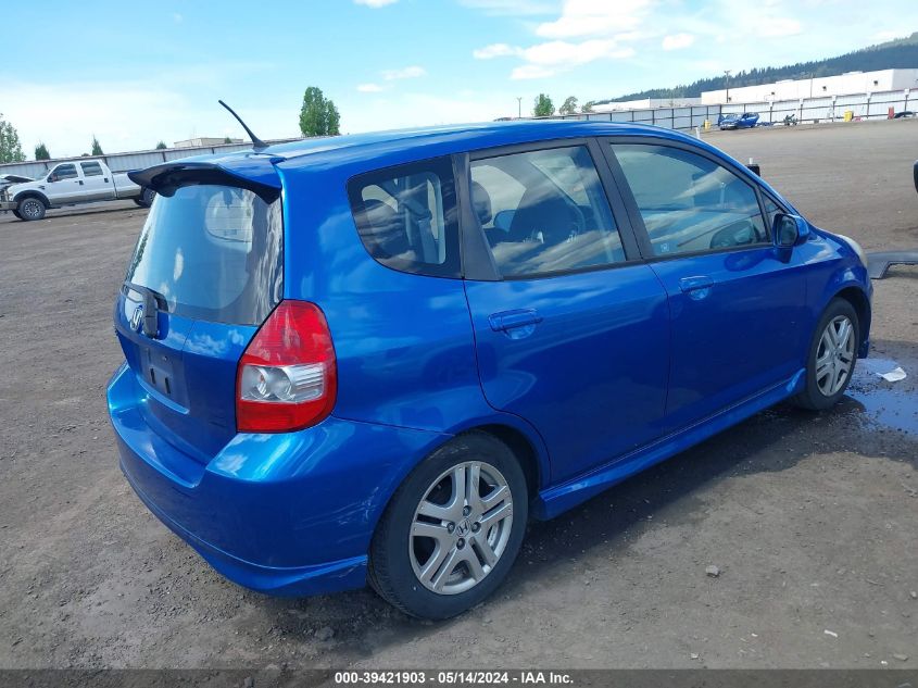 2007 Honda Fit Sport VIN: JHMGD37697S057311 Lot: 39421903