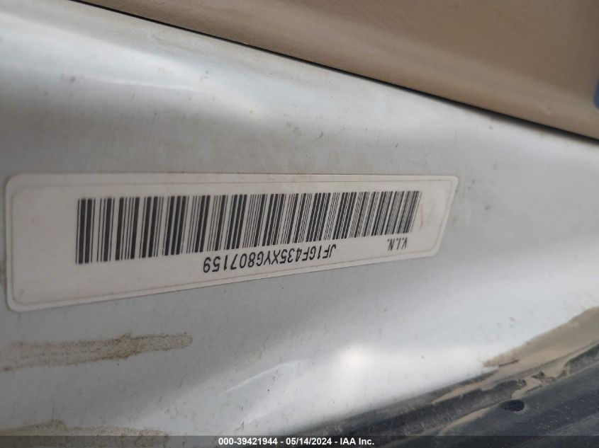 2000 Subaru Impreza L VIN: JF1GF435XYG807159 Lot: 39421944