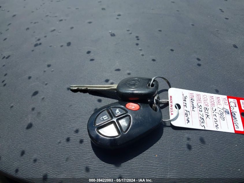 2012 Toyota Sienna Le V6 8 Passenger VIN: 5TDKK3DC0CS219048 Lot: 39422003