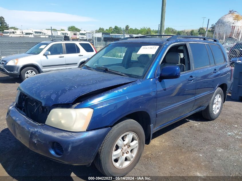 2003 Toyota Highlander V6 VIN: JTEGF21A330100481 Lot: 39422023