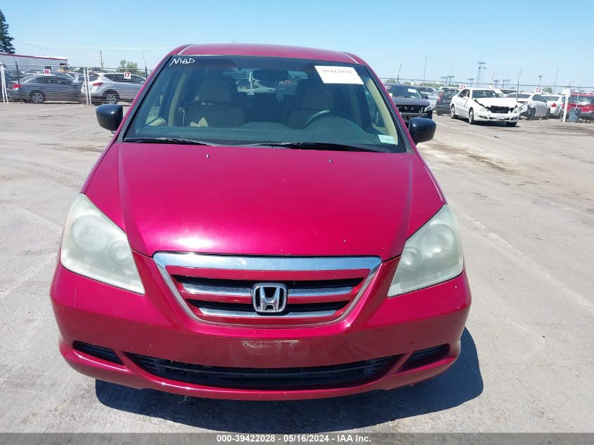 2006 Honda Odyssey Lx VIN: 5FNRL38266B092988 Lot: 39422028