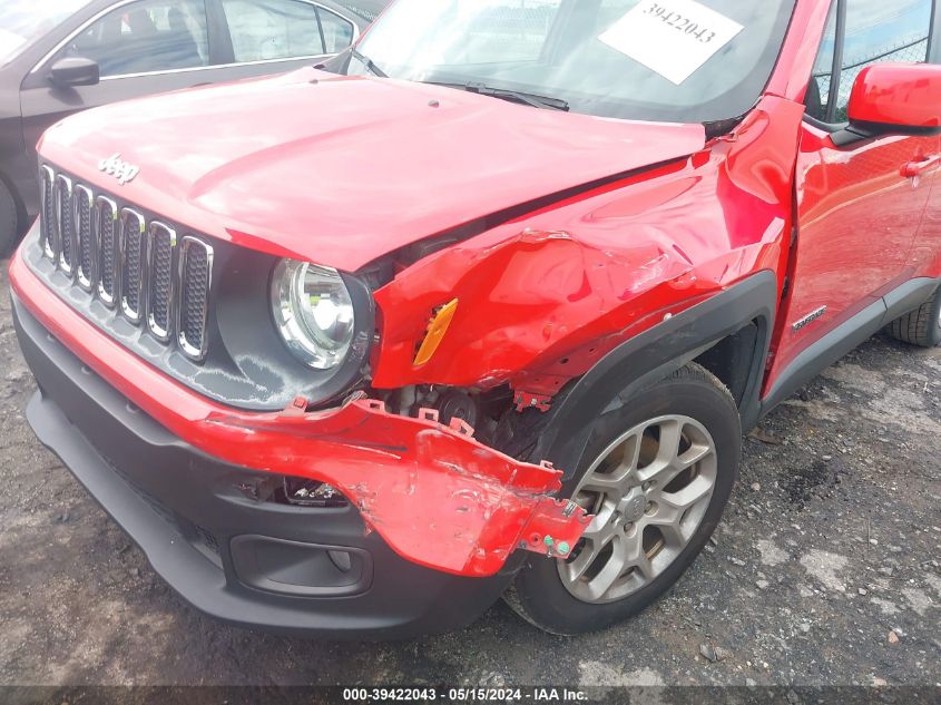 2017 Jeep Renegade Latitude Fwd VIN: ZACCJABBXHPF71550 Lot: 39422043