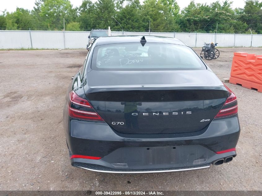 2023 Genesis G70 2.0T Awd VIN: KMTG34TA8PU128198 Lot: 39422095