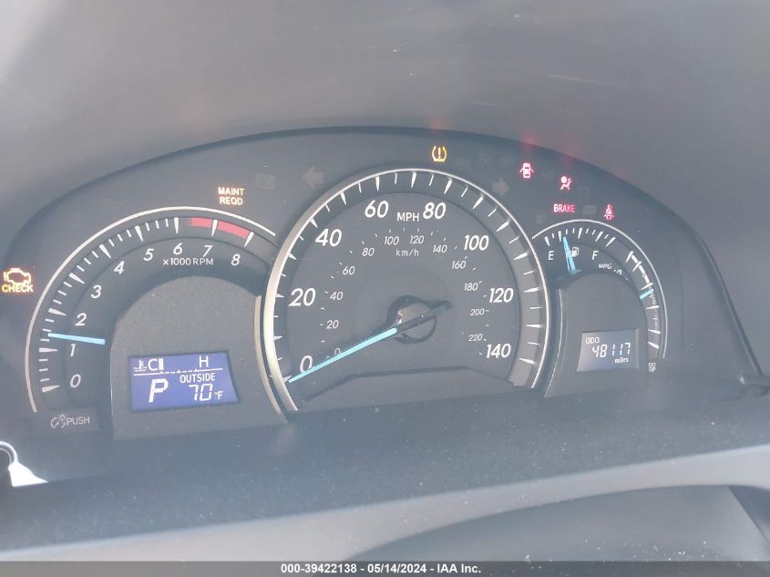 2012 Toyota Camry Le VIN: 4T1BF1FK4CU538215 Lot: 39422138