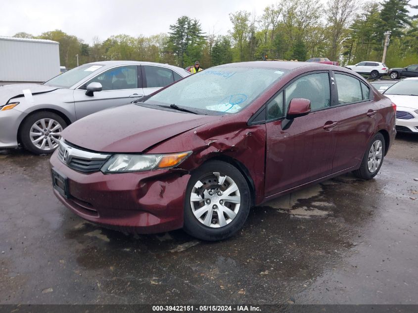 2012 Honda Civic Lx VIN: 2HGFB2F52CH600216 Lot: 39422151