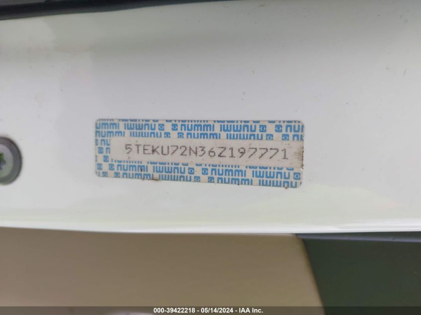 2006 Toyota Tacoma Prerunner V6 VIN: 5TEKU72N36Z197771 Lot: 39422218