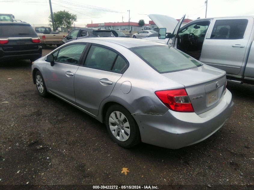 2012 Honda Civic Lx VIN: 19XFB2F50CE107614 Lot: 39422272