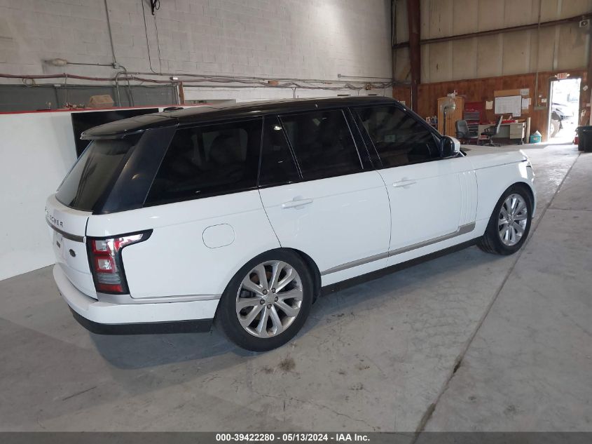 2015 Land Rover Range Rover 3.0L V6 Supercharged Hse VIN: SALGS2VF4FA213028 Lot: 39422280