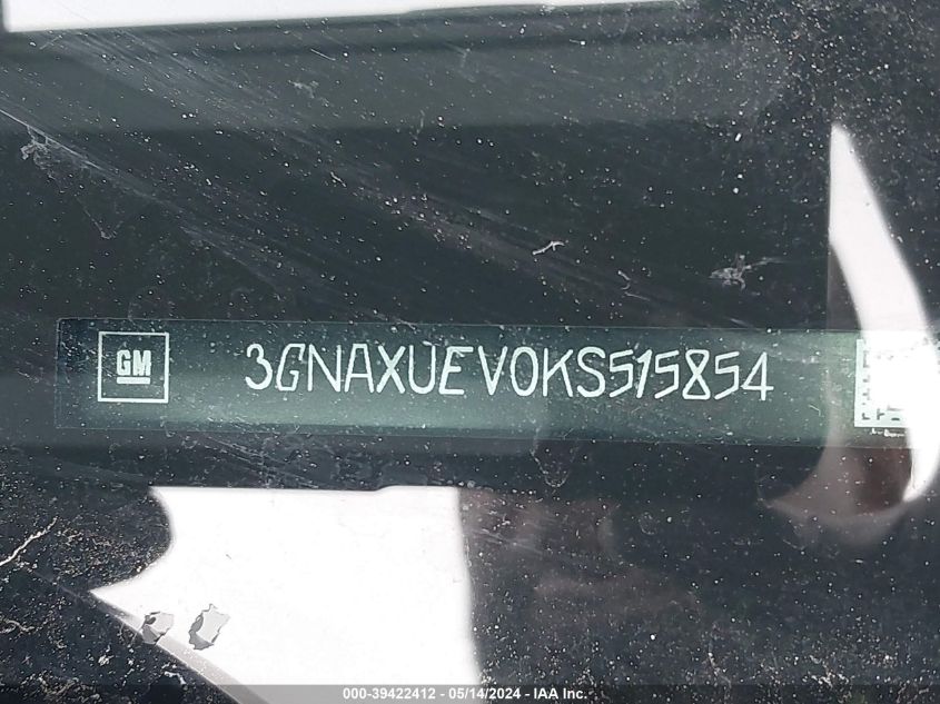 2019 Chevrolet Equinox Lt VIN: 3GNAXUEV0KS515854 Lot: 39422412